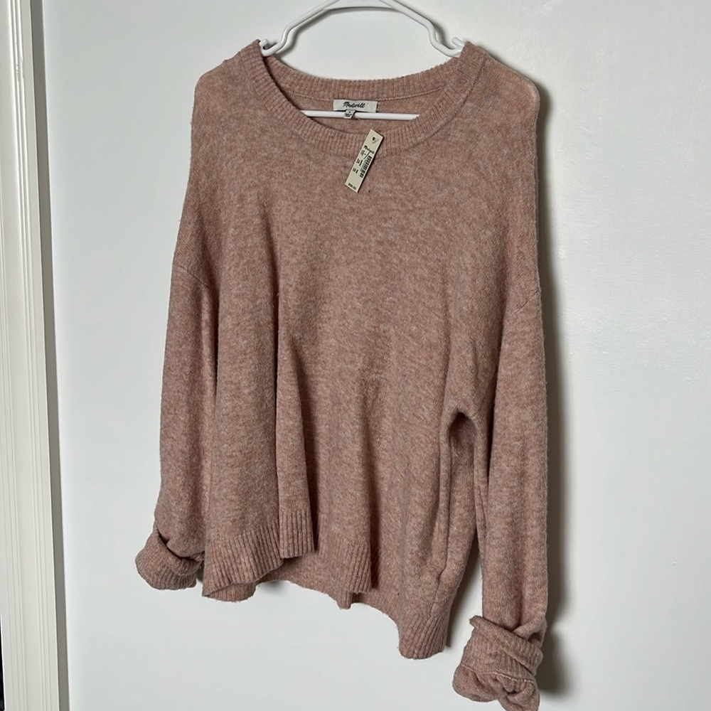 Madewell Pink Wool Sweater, NWT - Picture 2 of 6